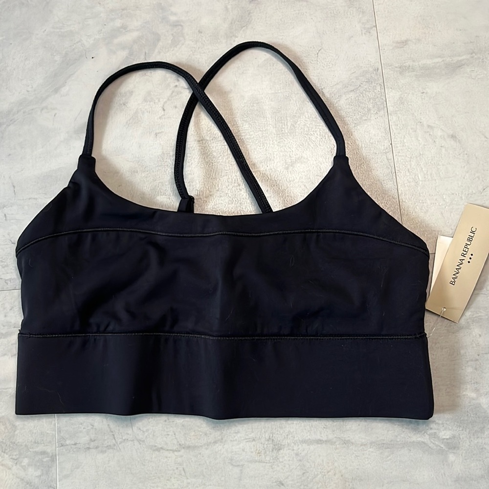 Banana Republic  Sports Bra black four way stretch    Size S   NWT
